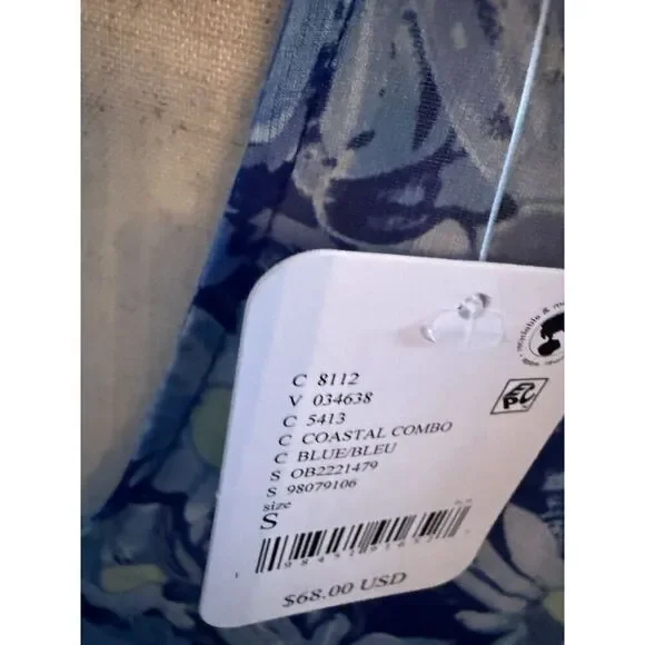 Free People Top Womens Small Blue Floral Boho Sleeveless Ruffle Tiered Summer - Picture 5 of 8